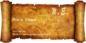 Marx Emma névjegykártya