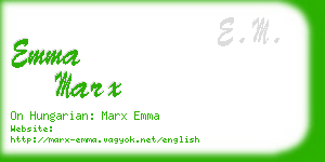 emma marx business card